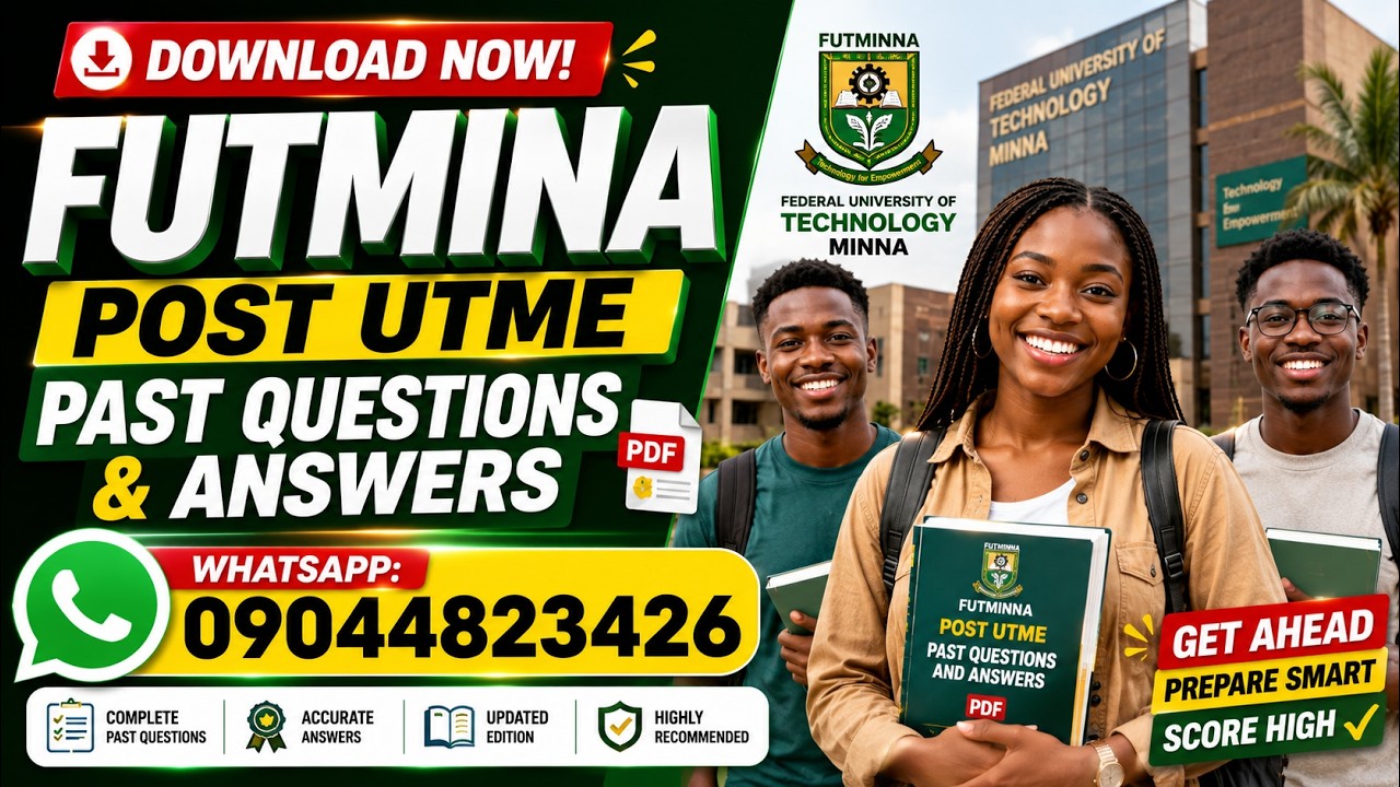 FUTMINA Post UTME Past Questions and Answers PDF Download, Post UTME screening