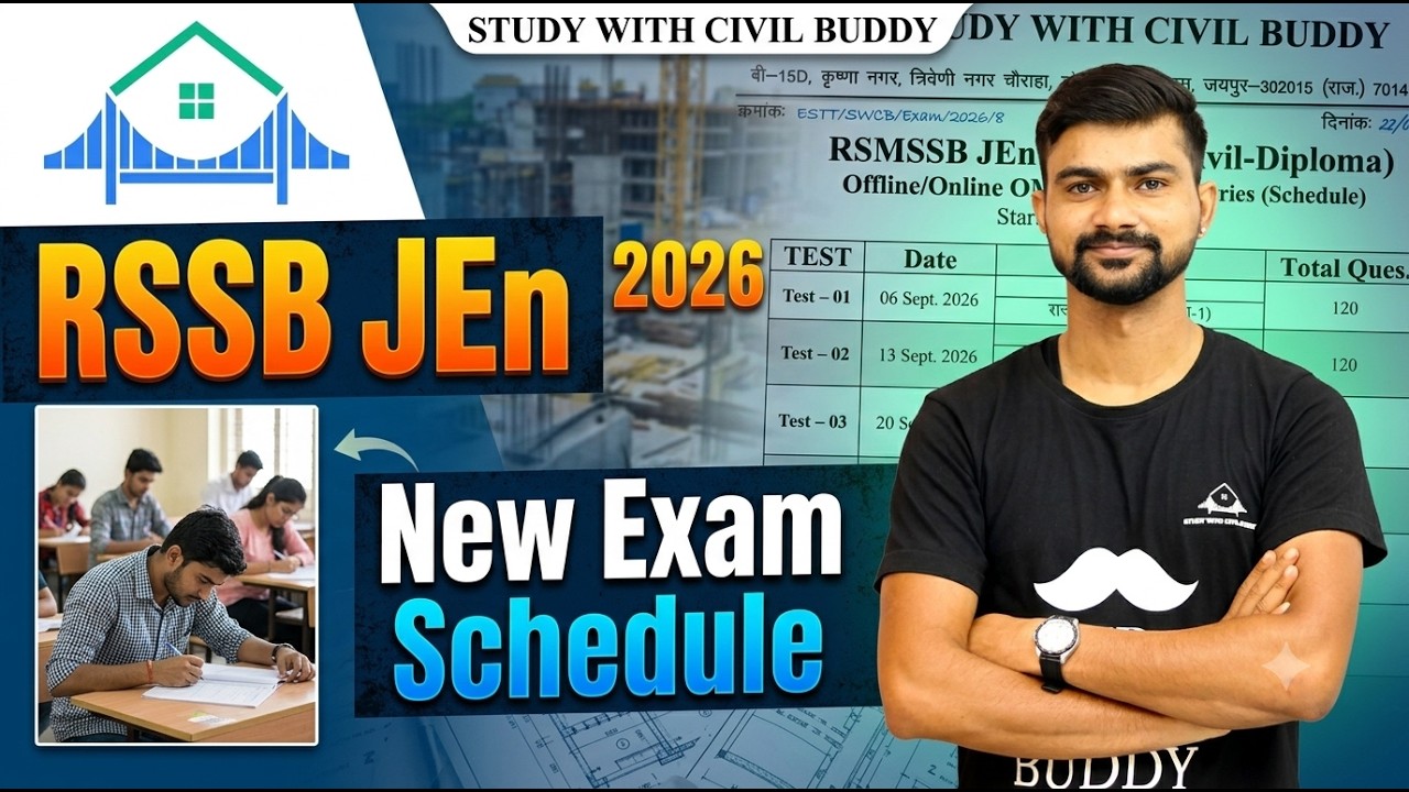 RSSB JEn 2026 New Exam Schedule Rajasthan JEn Civil Engineering Mock Test OMR BASED Test Series