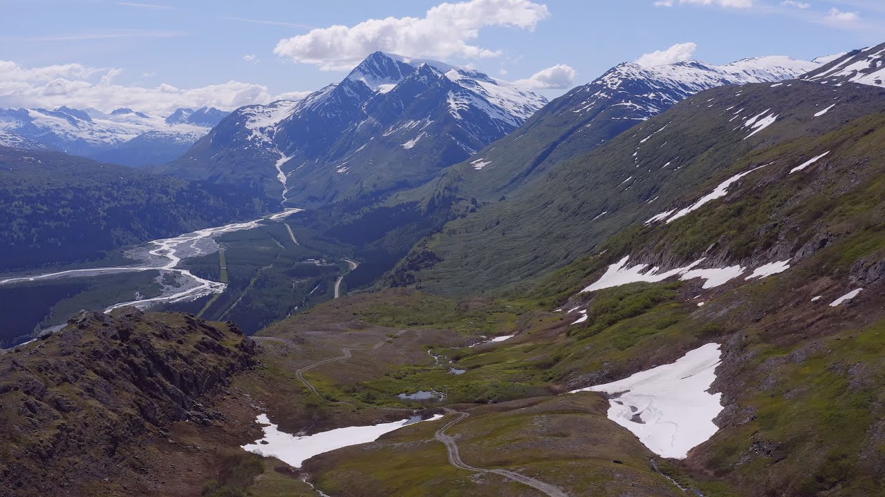 Thompson Pass, Chugach Mountains, Alaska - drone video