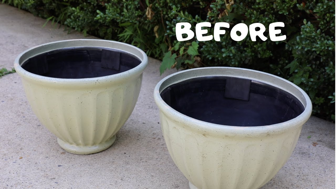 (3 of 3) Thrift Store Haul: BEFORE and AFTER Spray Painted Planters! - Thrift Diving