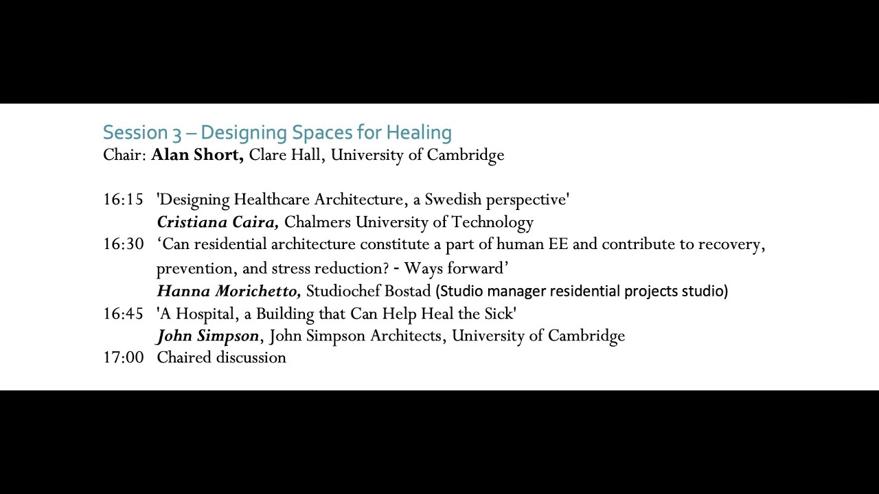 Architecture & Spaces of Healing: Session 3