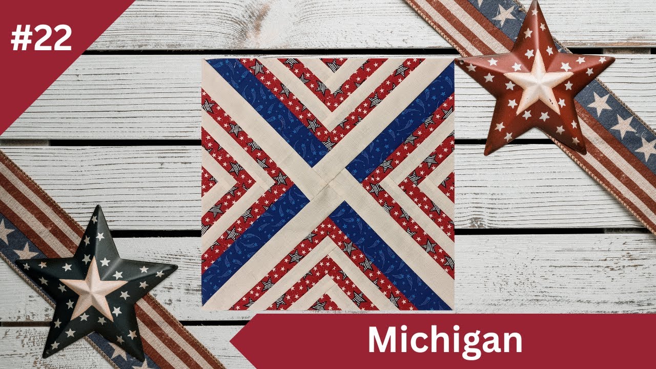 Michigan Quilt Block Pattern | 12" x 12" | Digital PDF Download
