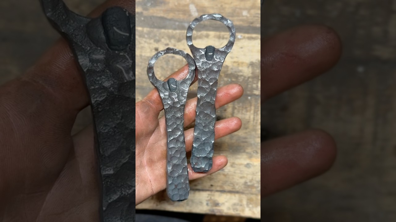 Peen finish bottle openers🔥 #blacksmith#forge#forging#handmade#metalart#bottleopener#smallbusiness