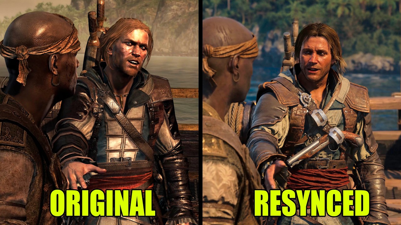 Assassin's Creed: Black Flag Original (2013) vs. Resynced (2026) Side by Side Comparison