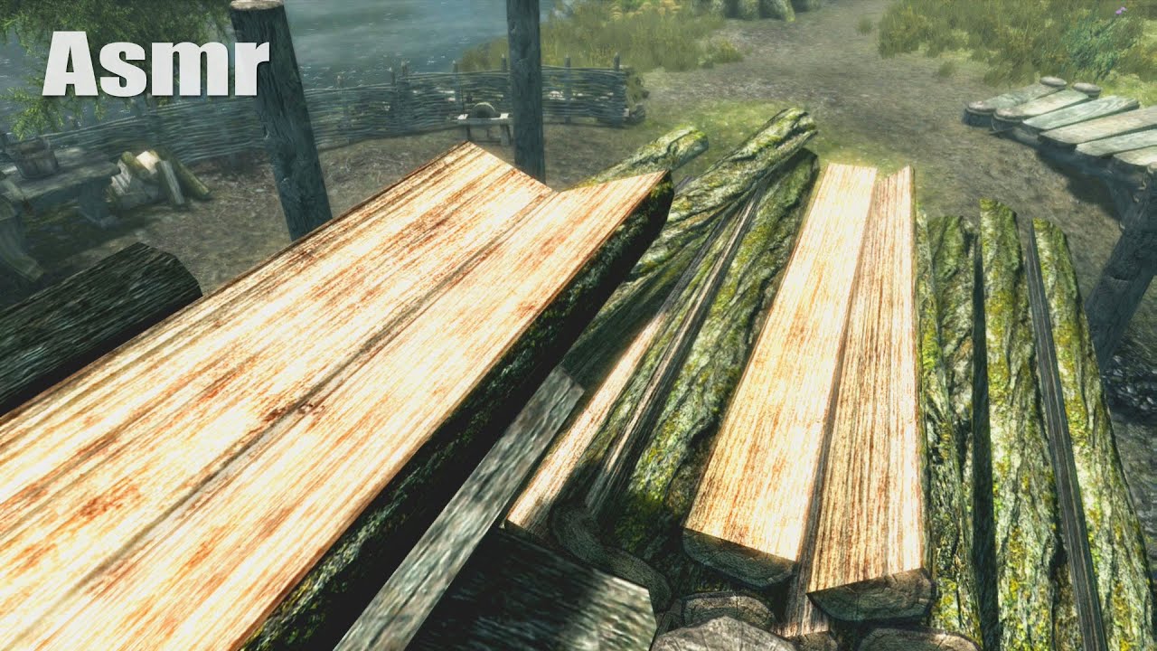 Skyrim ASMR - Lumber Mill Logging, Wood Cutting/Chopping, Unintentional Asmr (No Talking)