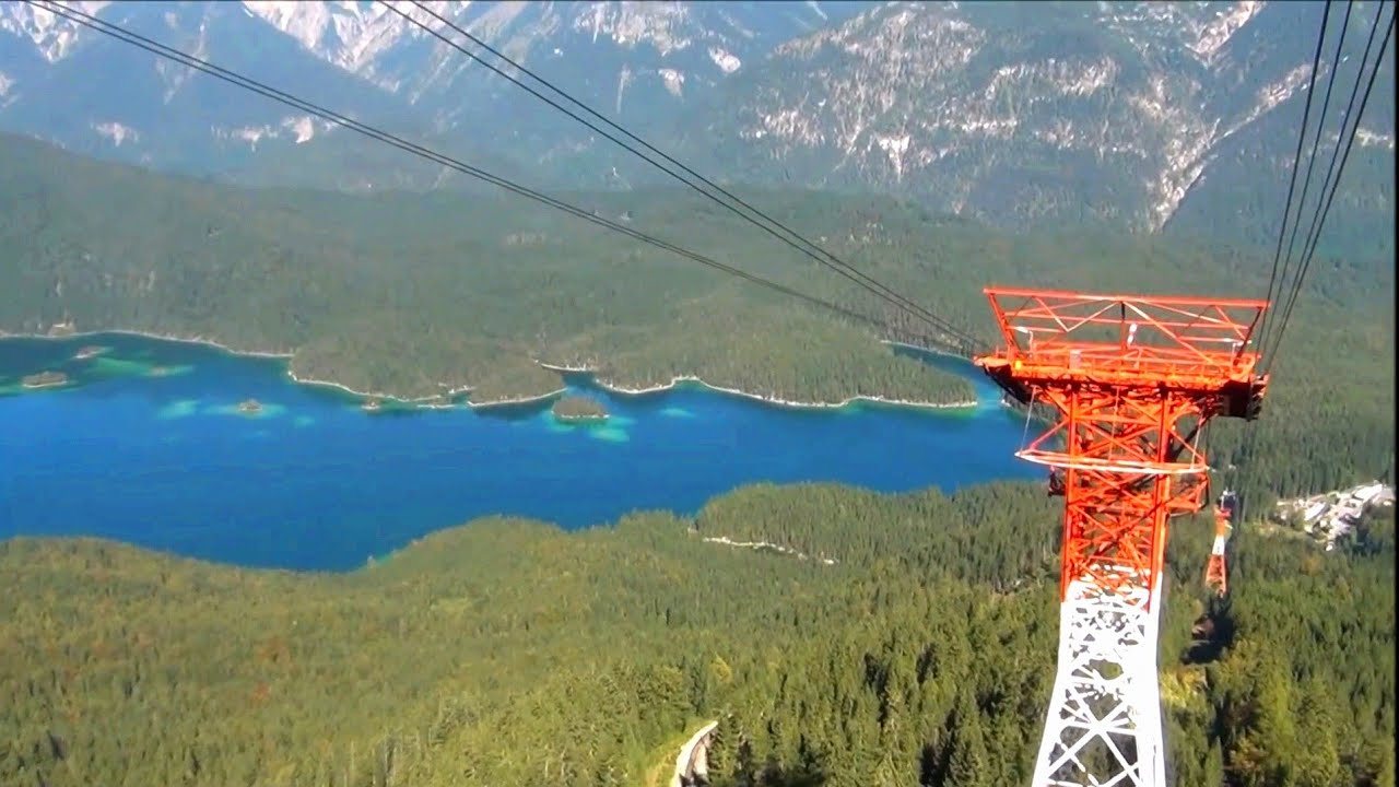 Zugspitze: alte Eibsee Seilbahn 2014 (Fahrt bis zum Gipfel)