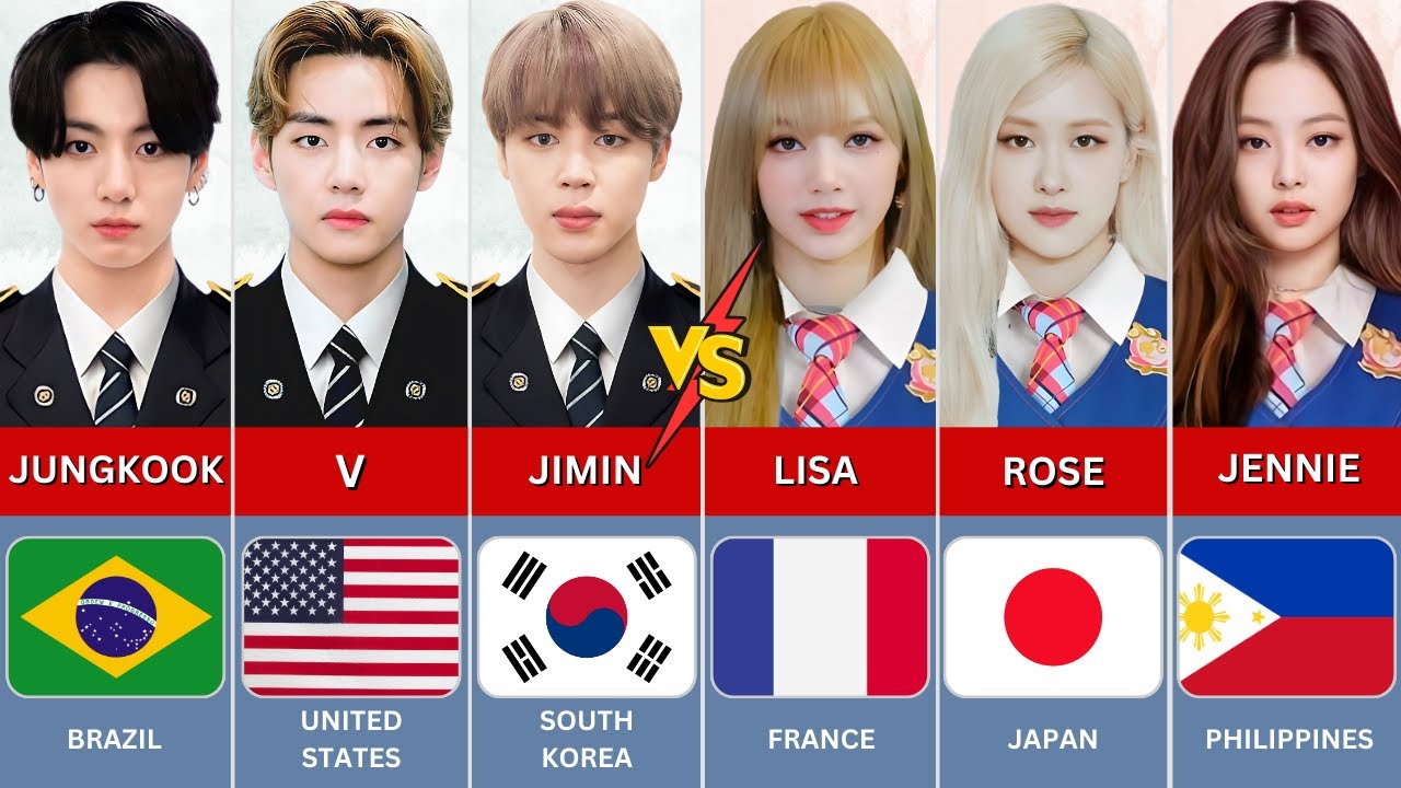 BTS VS BLACKPINK | Most Popular Members in different countries 2025