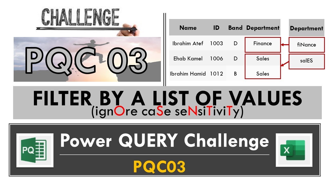 Power Query Challenge: FILTER BY A LIST OF VALUES (ignOre caSe seNsiTiviTy) (PQC03)