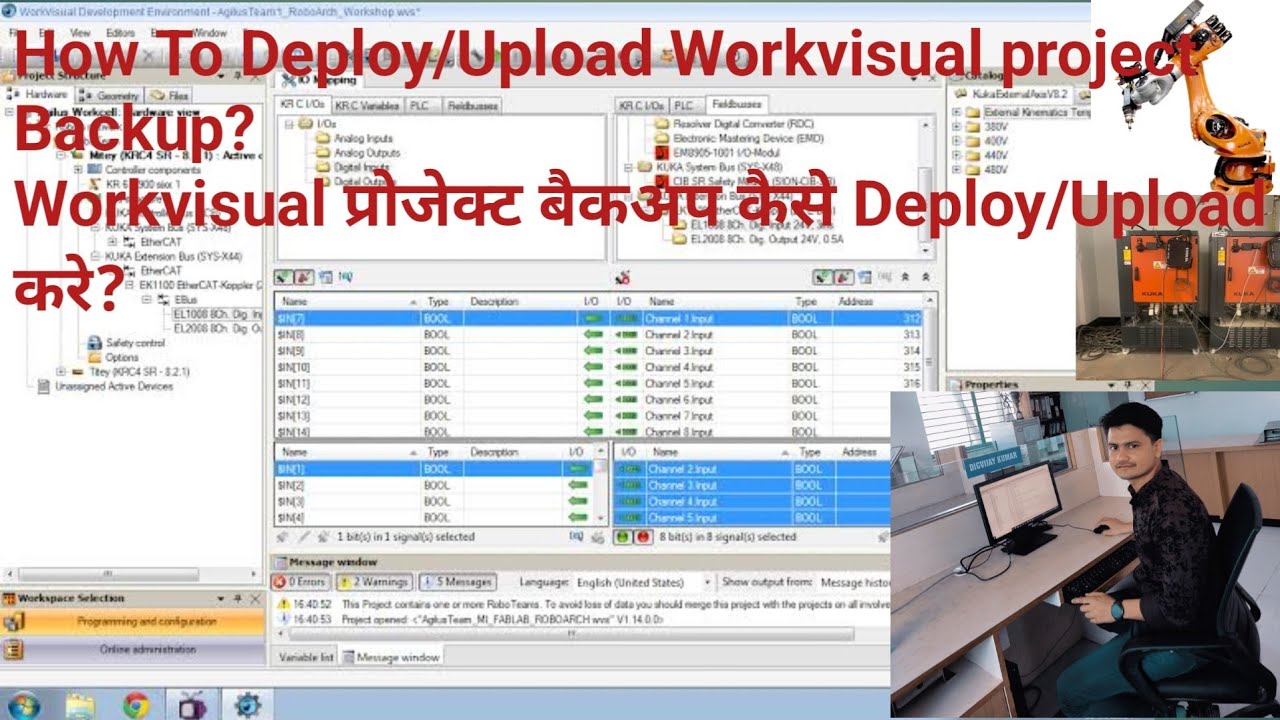Kuka Robot में Workvisual Project Deploy/Upload कैसे करें? #kukarobot #robotics #automation #kuka