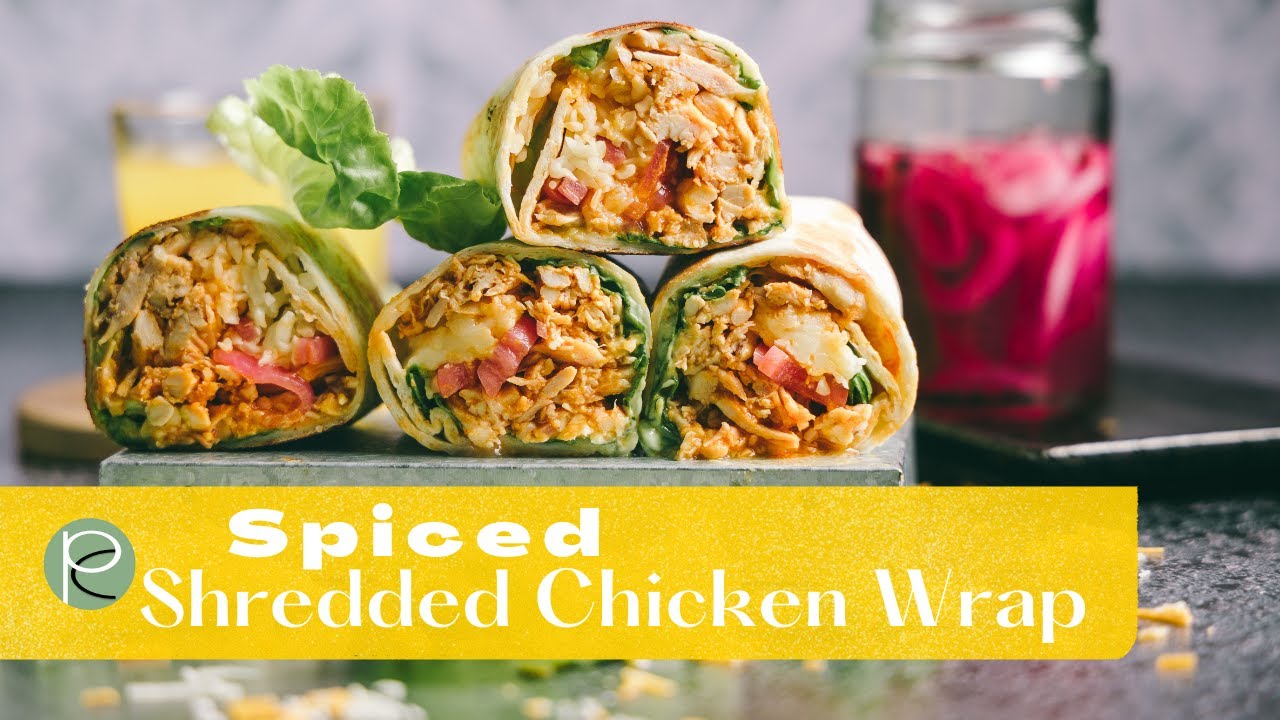 Spiced Shredded Chicken Wrap - LUNCH BOX idea | Rotisserie Chicken Wrap