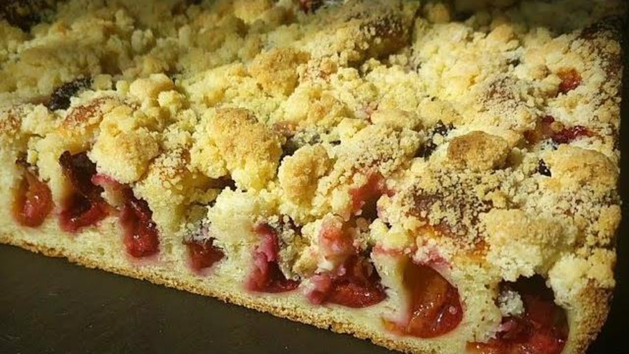CIASTO DROŻDŻOWE Z KRUSZONKĄ I ŚLIWKAMI - prosty i sprawdzony przepis