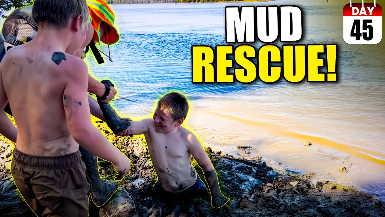 Rescue from Mississippi River Mud - 7 Kids + Mom Adventure - Day 45