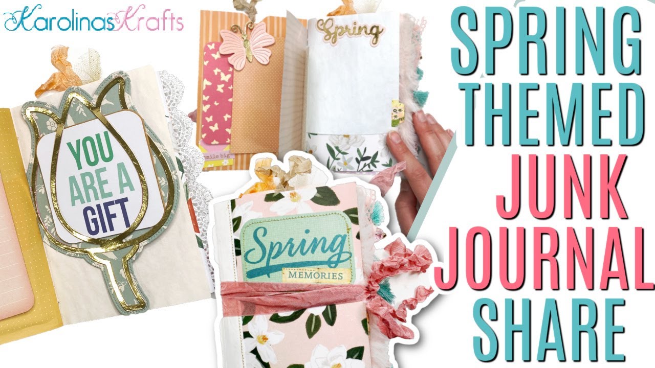 Spring Junk Journal Flip Through Project Share, No Vintage Junk Journal Style, Page Layout Ideas