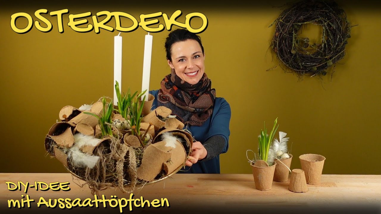 OSTERDEKO mit AUSSAATTÖPFCHEN/ EINFACHE und GÜNSTIGE DIY-IDEE
