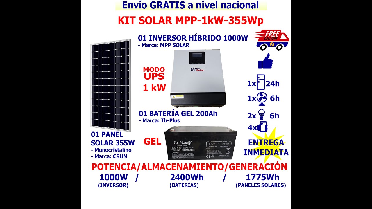 Kit Solar MPP-1kW-355Wp
