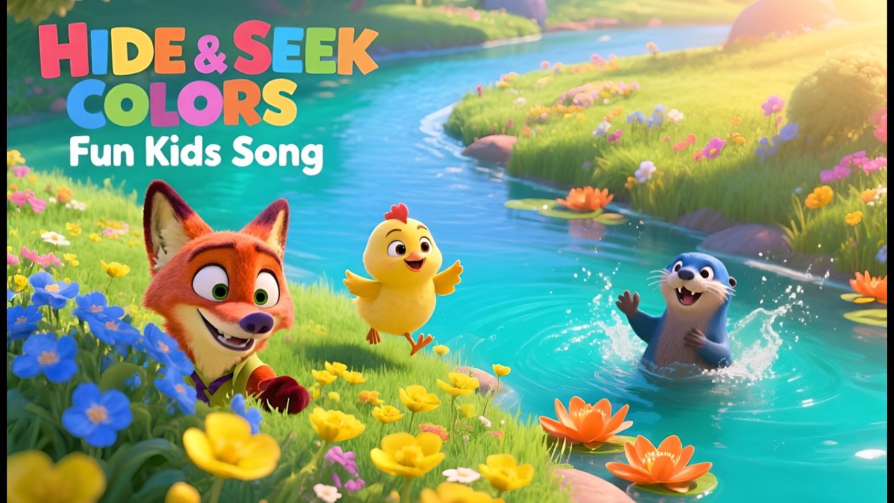 Hide & Seek Colors Song 🌈| Learn Colors with Cute Animals | Nursery Rhymes for Children