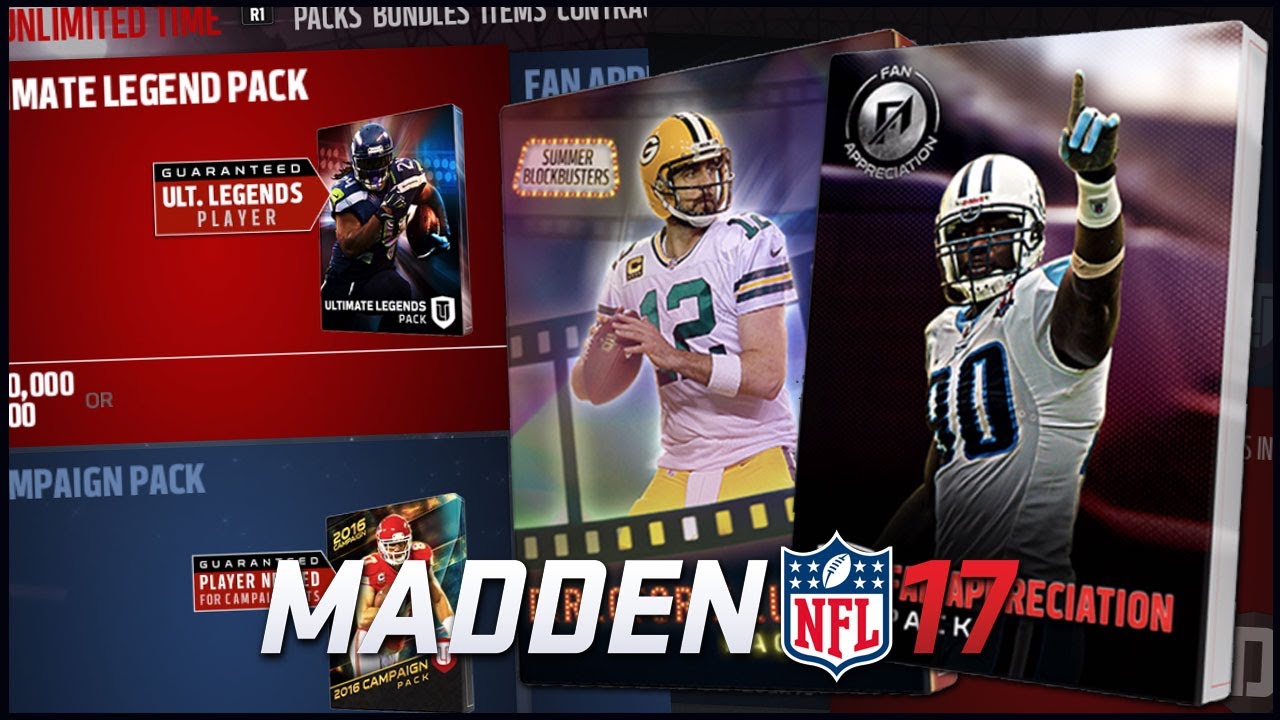 I Opened EVERY Pack In The MUT 17 Store! Madden 17 Throwback Pack Opening