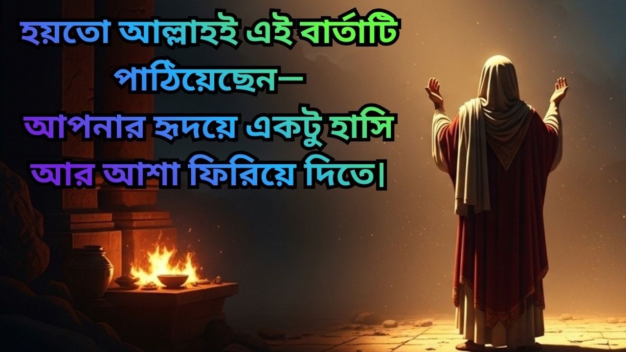 হয়তো আল্লাহই এই বার্তাটি পাঠিয়েছেন—আপনার হৃদয়ে একটু হাসি আর আশা ফিরিয়ে দিতে।