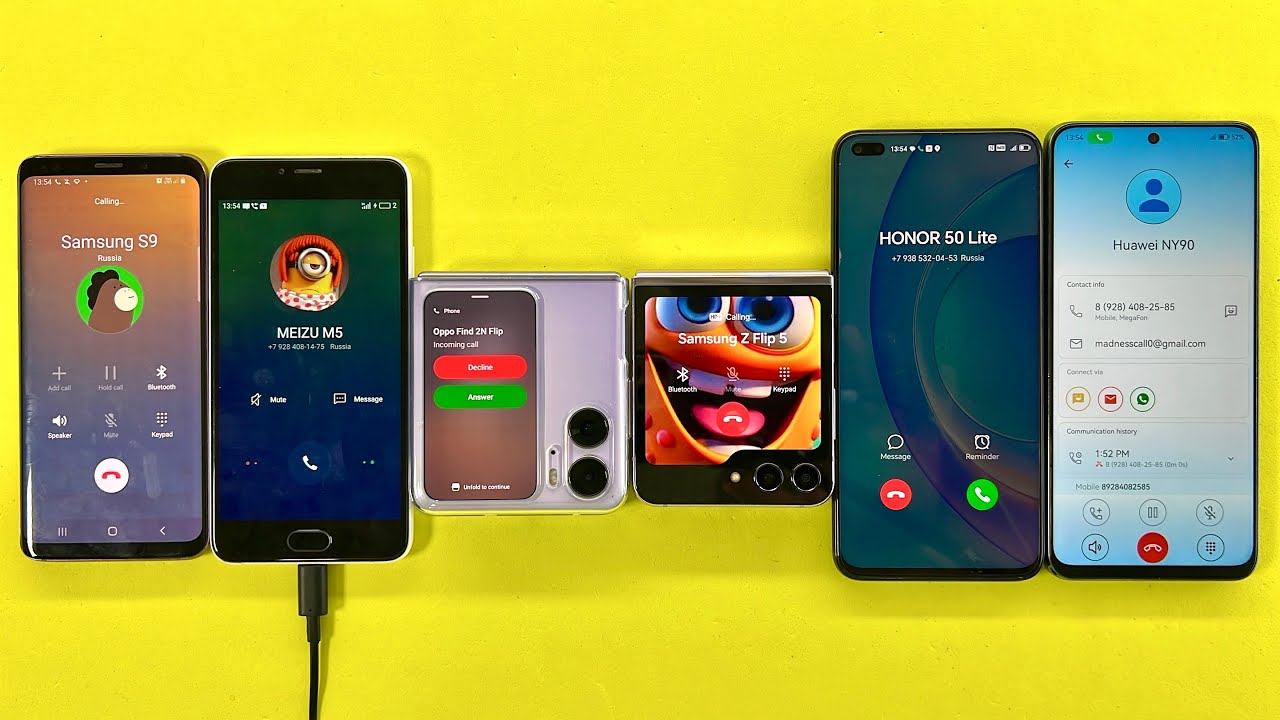 Incoming Call & Outgoing Call Samsung S9, MEIZU M5, OPPO N2 Flip, Samsung Z Flip5, Huawei Y90,HONOR 