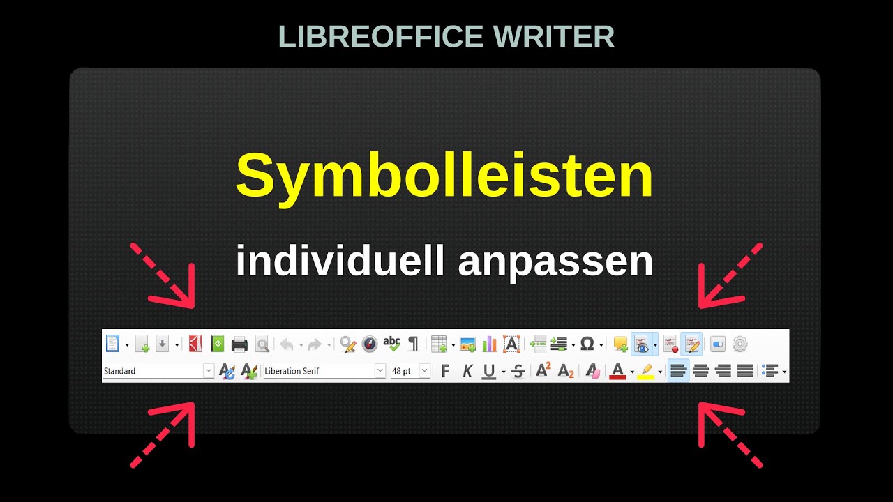 Symbolleisten und Benutzeroberfläche anpassen (LibreOffice Writer im Lektorat)