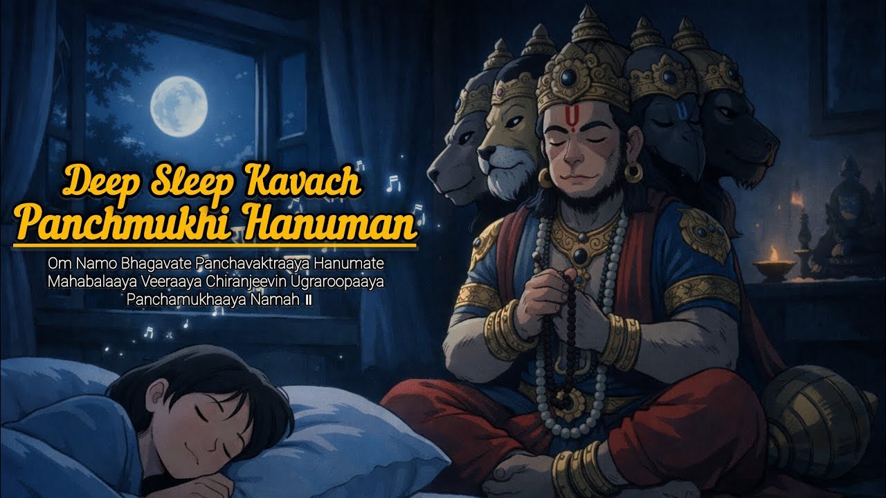 🌿Panchmukhi Hanuman Night Mantra for Peaceful Deep Sleep🌿 #hanuman #hanumanji #hanumanstatus #mantra