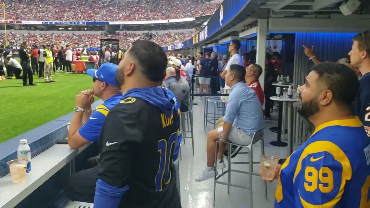 Sofi stadium in the cabana suite