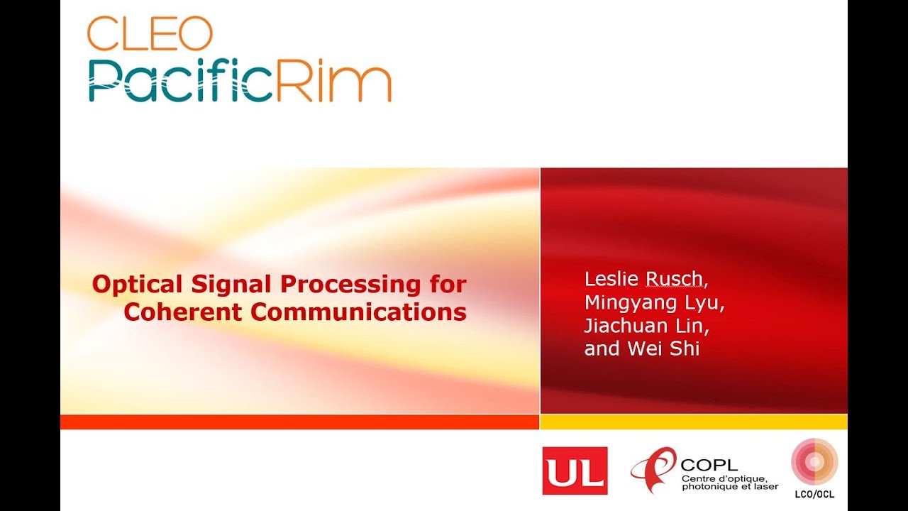 Optical Signal Processing for Coherent Communications