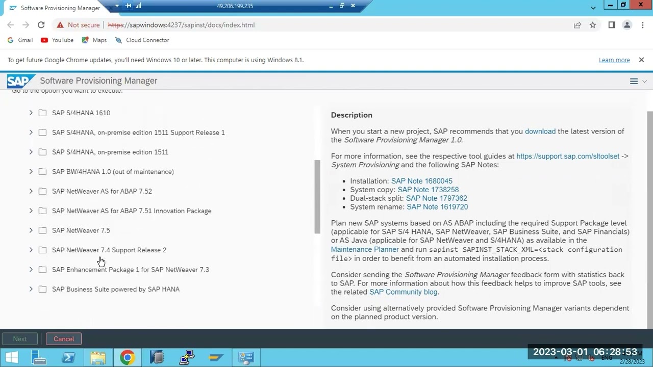 SAP BASIS - SAP Installation - start