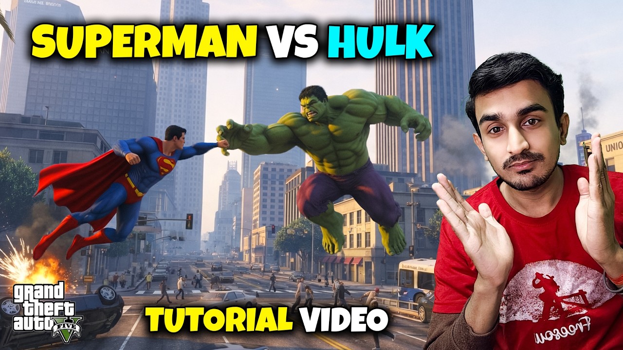 How To Create Any Superhero Fight In GTA 5 | Hulk vs Superman in GTA 5 | Hulk vs Superman Mod