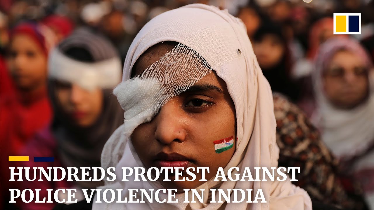 Hundreds of people protest against police violence in India