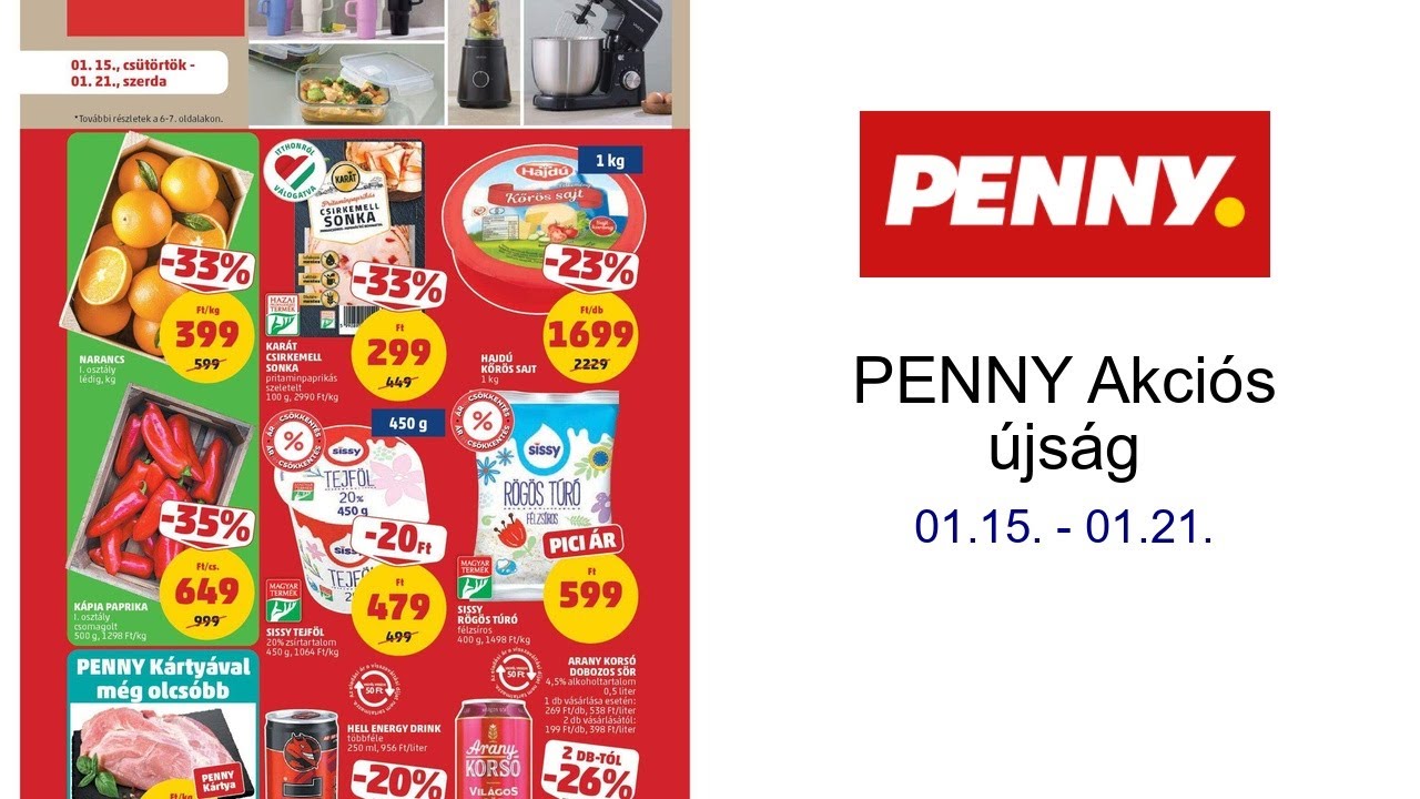 PENNY Akci&oacute;s &uacute;js&aacute;g 01.15. - 01.21.