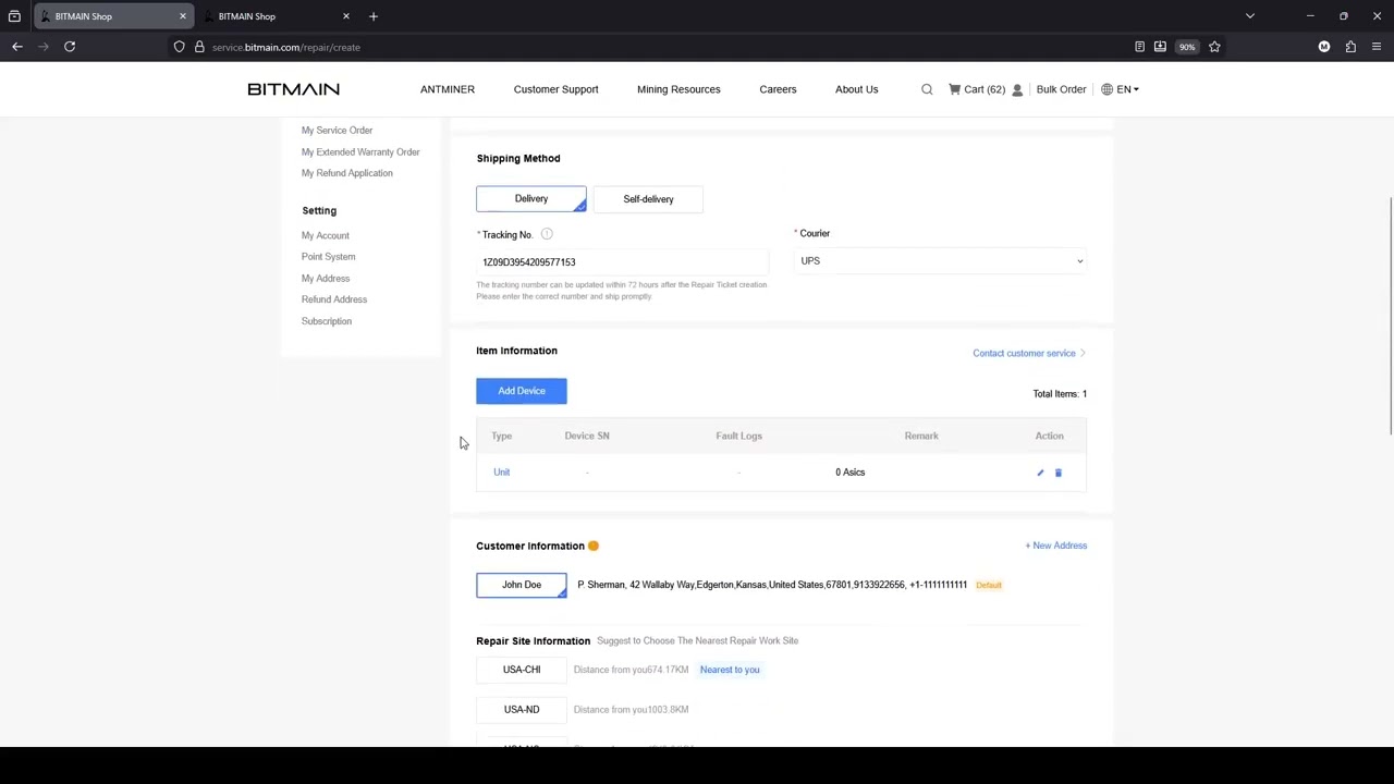 How To Create A Bitmain Repair Ticket?