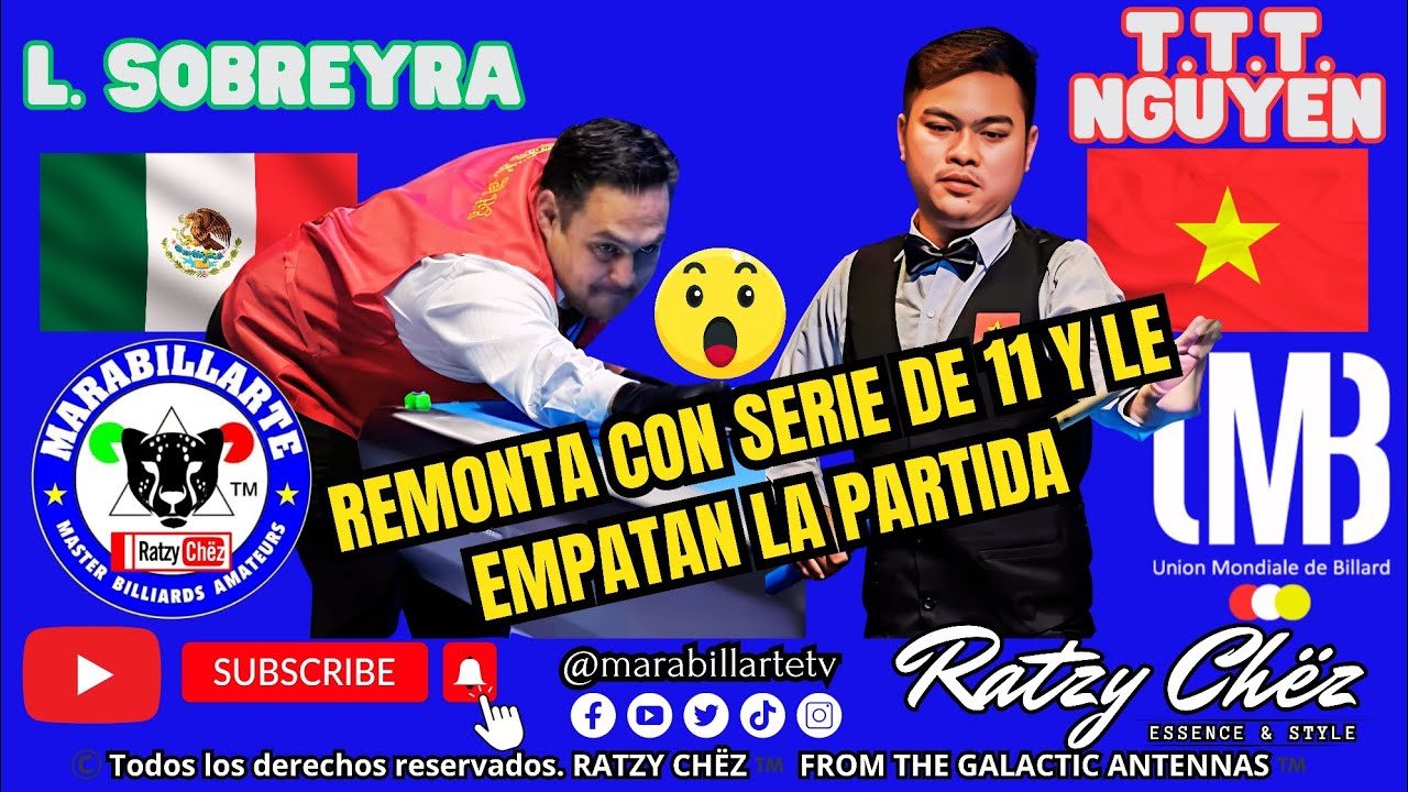 😱 Remonta Serie de 11 y Empatan 🇲🇽 L. SOBREYRA ⚪ 🆚 🟡 🇻🇳 T.T.T. NGUYEN 🏆 Eq.UMB 3B 💥 @marabillartetv 