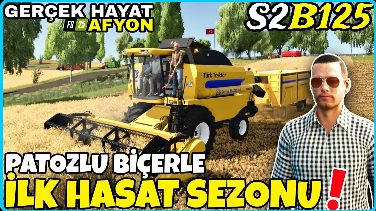İLK KEZ PATOZLU BİÇERDÖVER İLE HASAT YAPTIK🔸BİRAZ ZORLANDIM🔸FS25 GERÇEK HAYAT AFYON