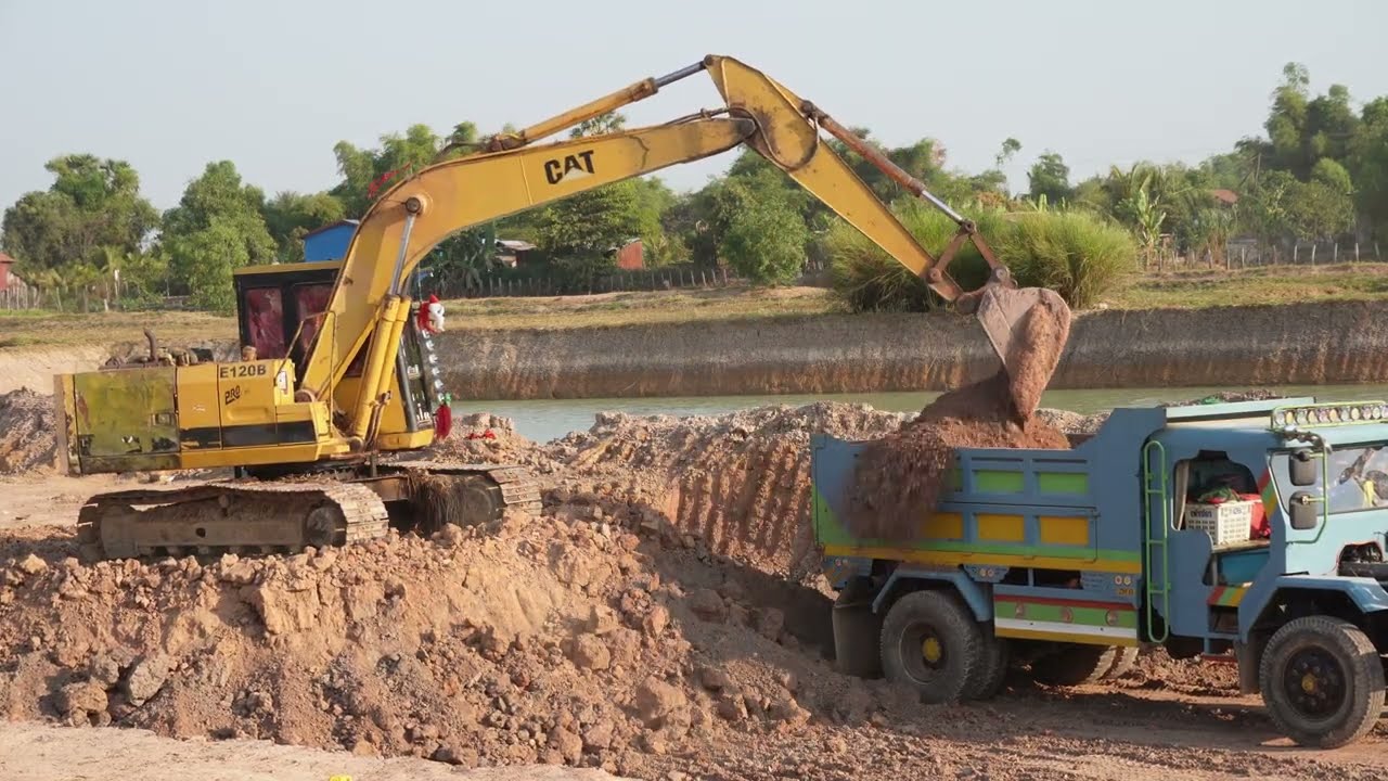 Excavator Machine And Dump truck Processing l Caterpillar Excavator l #excavator