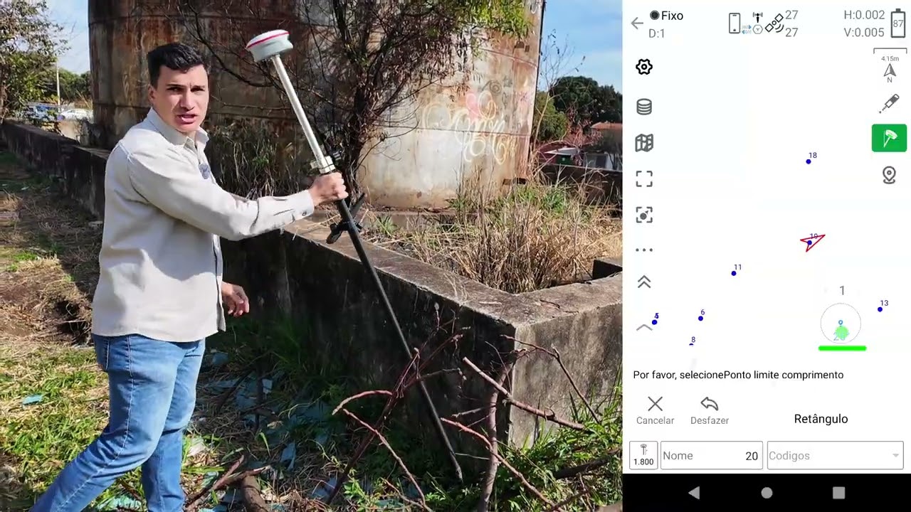 GNSS RTK - Função Desenho Inteligente em Campo