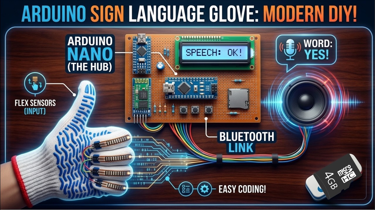 Sign Language to Speech Conversion Using Arduino & Flex Sensors | Smart Glove Project