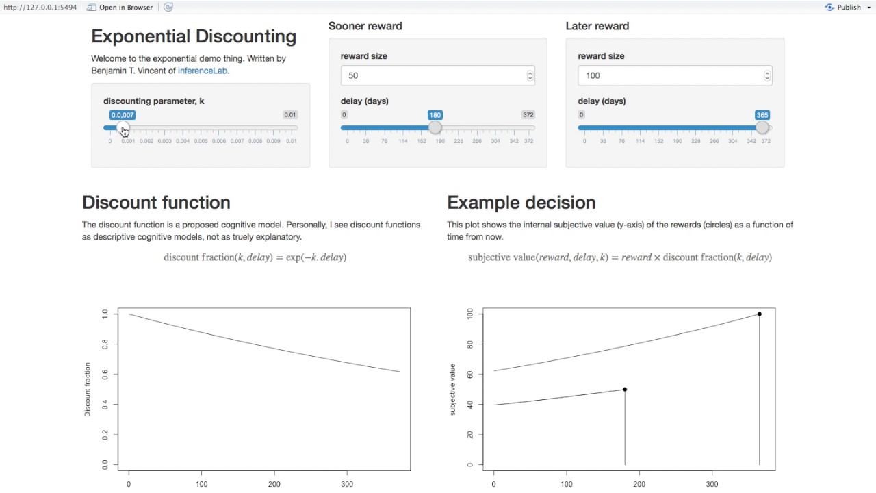 Exponential Discounting - example