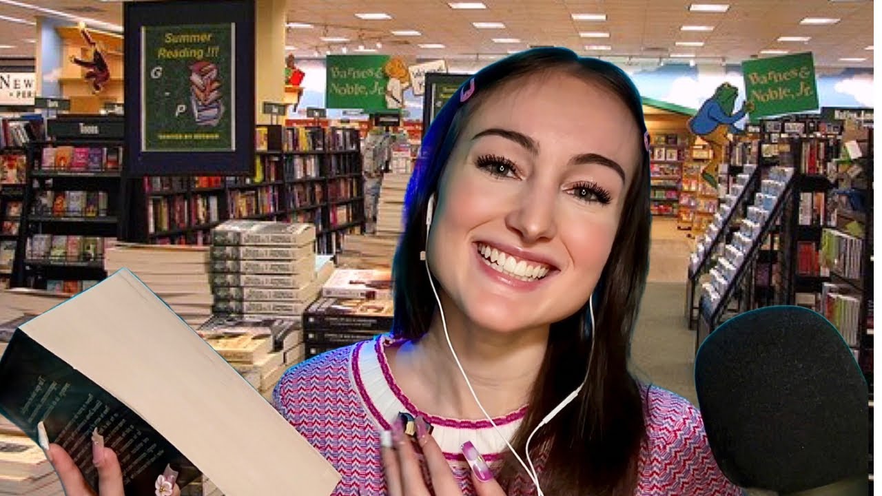 ASMR 📚 Ролевая игра в книжном магазине (шепот, постукивание по книгам, печатание, длинные ногти, ...