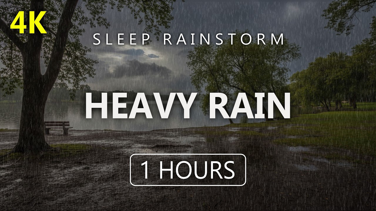 Sleep Soundly Amidst Heavy Rain at the Lake Park | Deep Sleep