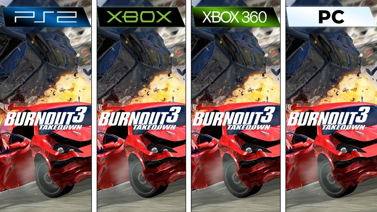 Burnout 3 Takedown (2004) PS2 vs XBOX vs XBOX 360 vs PC (Graphics Comparison)