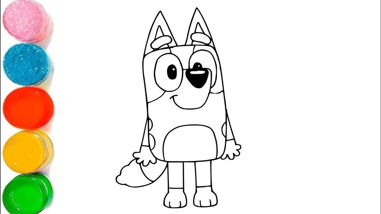 How to Draw Bluey Step by Step Easy Bluey Drawing for Kids Easy Bluey Cartoon Drawing for Beginners