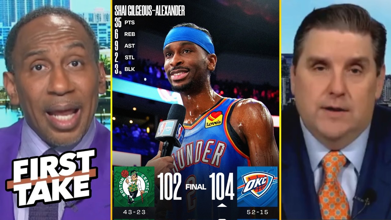 FIRST TAKE | Shai will win this season's MVP! - Windy mocks Stephen A on Thunder def Celtics 104-102