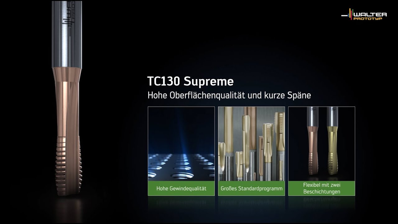 GEWINDEBOHRER TC130 SUPREME - Kurze Sp&auml;ne &ndash; beste Gewindeoberfl&auml;chen.