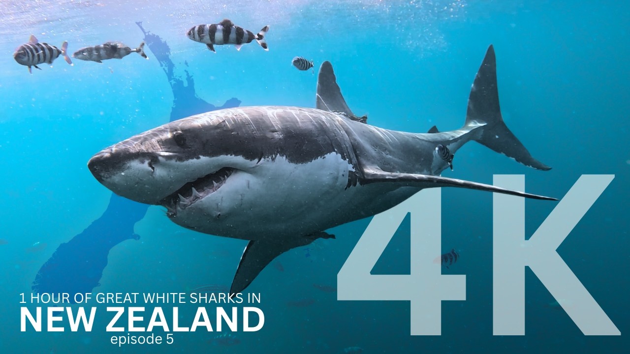Great White Shark New Zealand | 4k ultra hd - 1hour screen saver | Episode 5