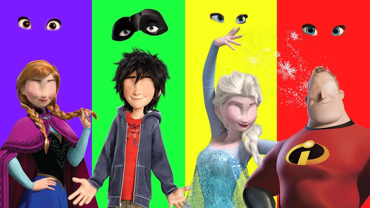 Wrong Eyes Funny Frozen Elsa Anna Big Hero 6 Hiro The Mr  Incredible Finger Family Nursery Kids Toy