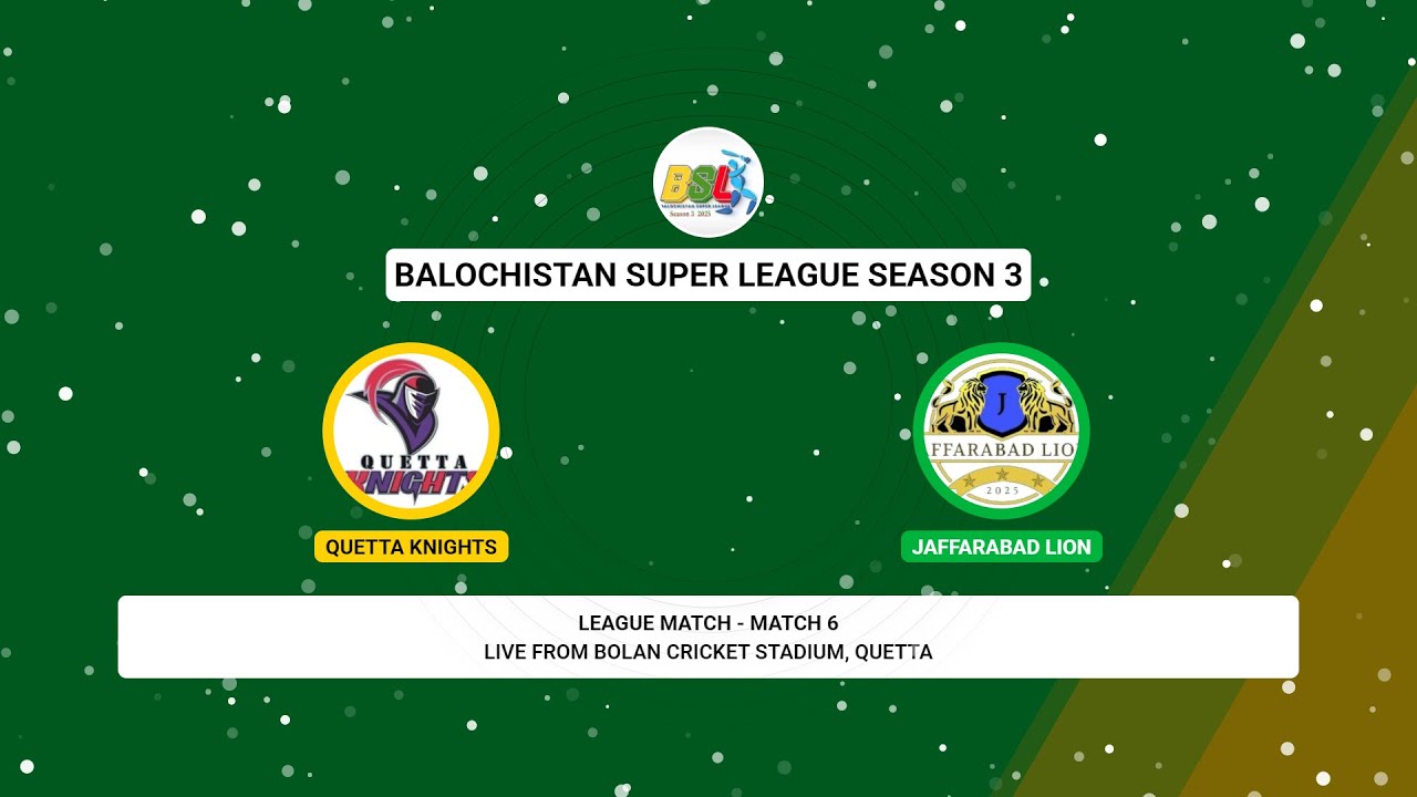 BALOCHISTAN SUPER LEAGUE SEASON 3 |DAY 4 |MATCH  7 | QUETTA KNIGHTS VS JAFFARABAD LION | LIVE BSL