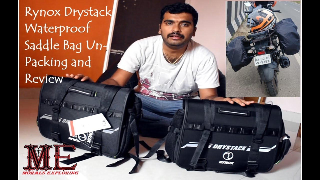 New Rynox Drystack Waterproof Saddle Bag unpack and Review