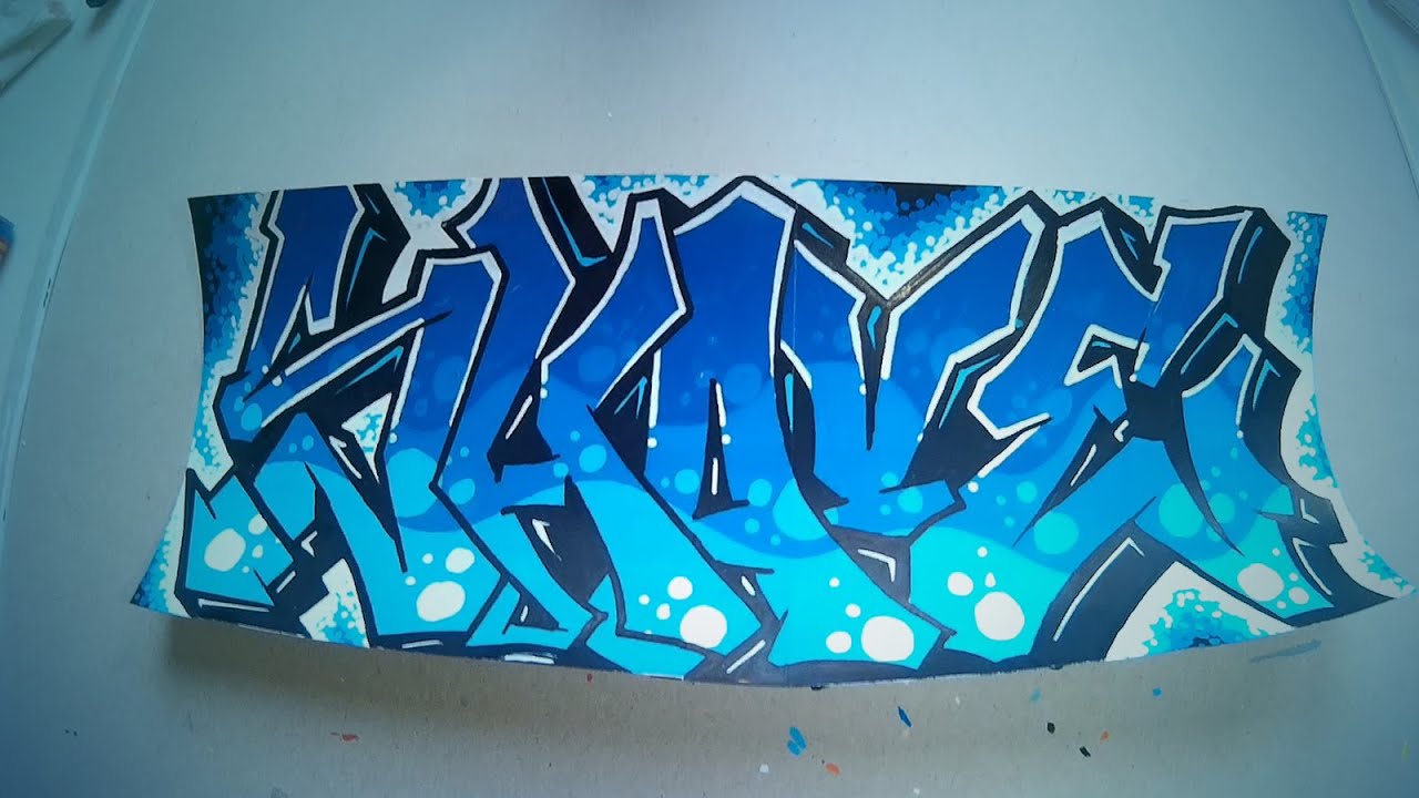 Graffiti Speedart l Speedpaint Shave blue purple Sticker