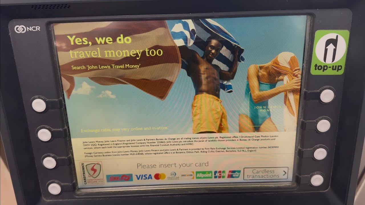 How to withdraw cash at John Lewis ATM